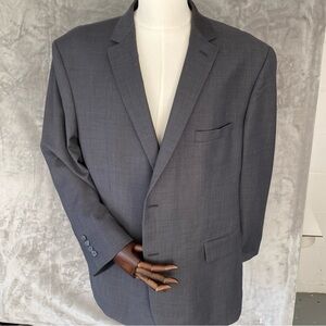 Jos. A. Bank Travelers Mens 50R Charcoal Micro Windowpane Wool Sport Coat